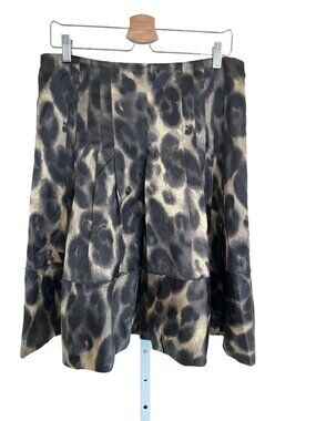 Prada Animal Print Silk Knee Length Skirt